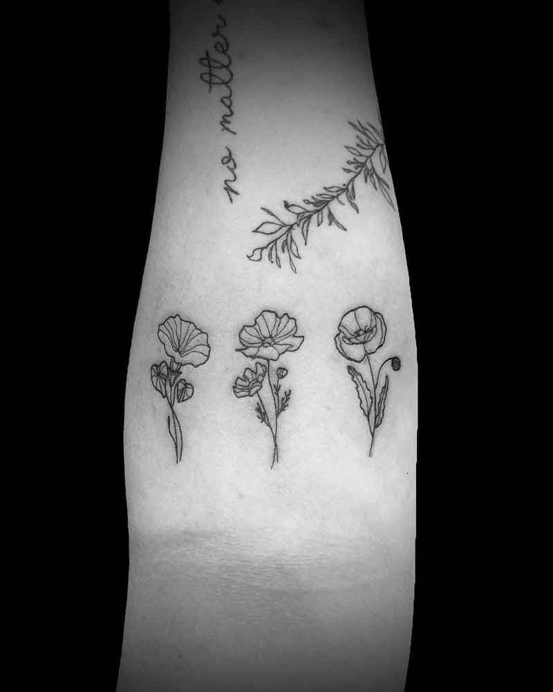 August And September Birth Flower Tattoo 1