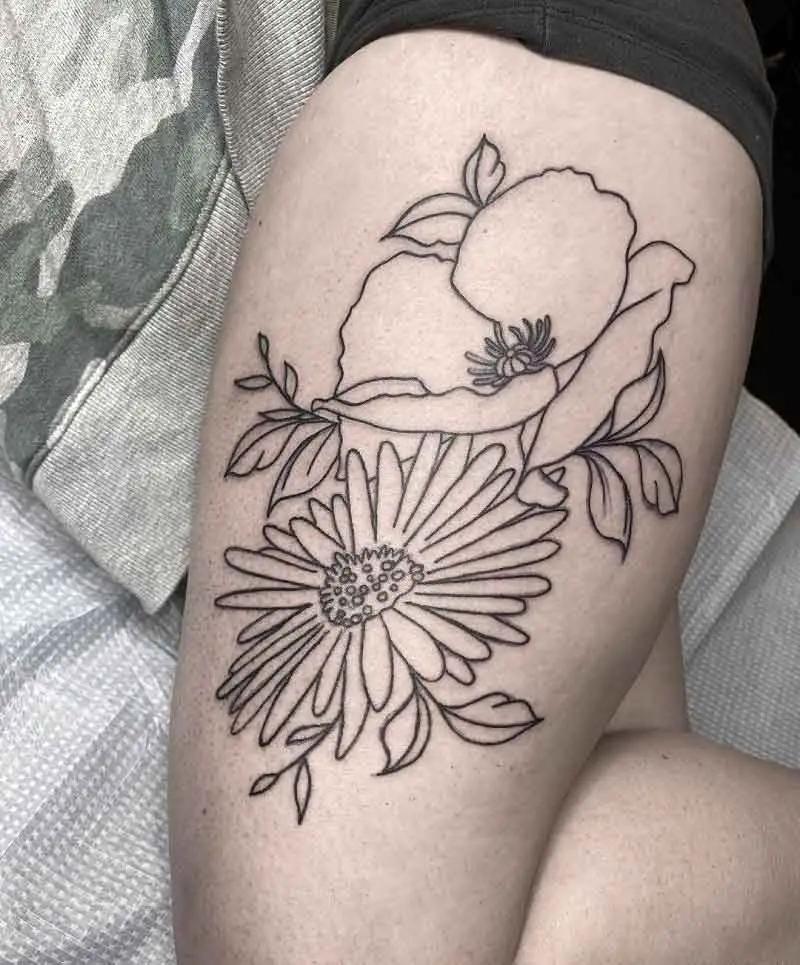 August And September Birth Flower Tattoo 1