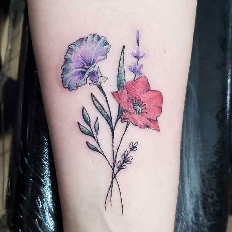 August And September Birth Flower Tattoo 4