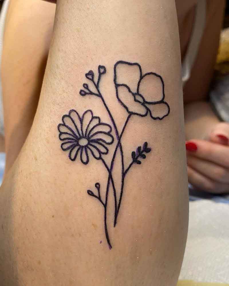 August And September Birth Flower Tattoo 5