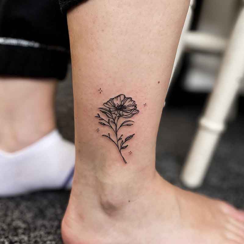 August Birth Month Flower Tattoo 4