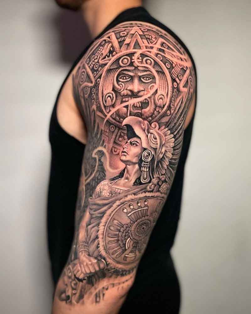 Aztec Calendar Tattoo 3