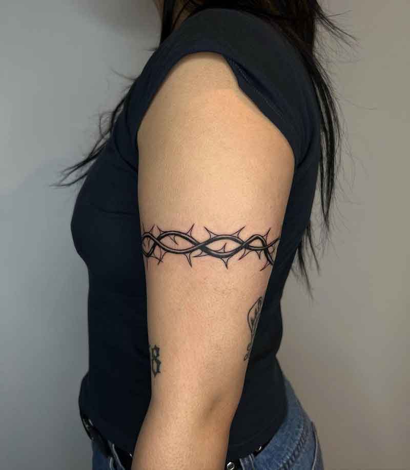 Barb Wire Tattoo Around Arm 1