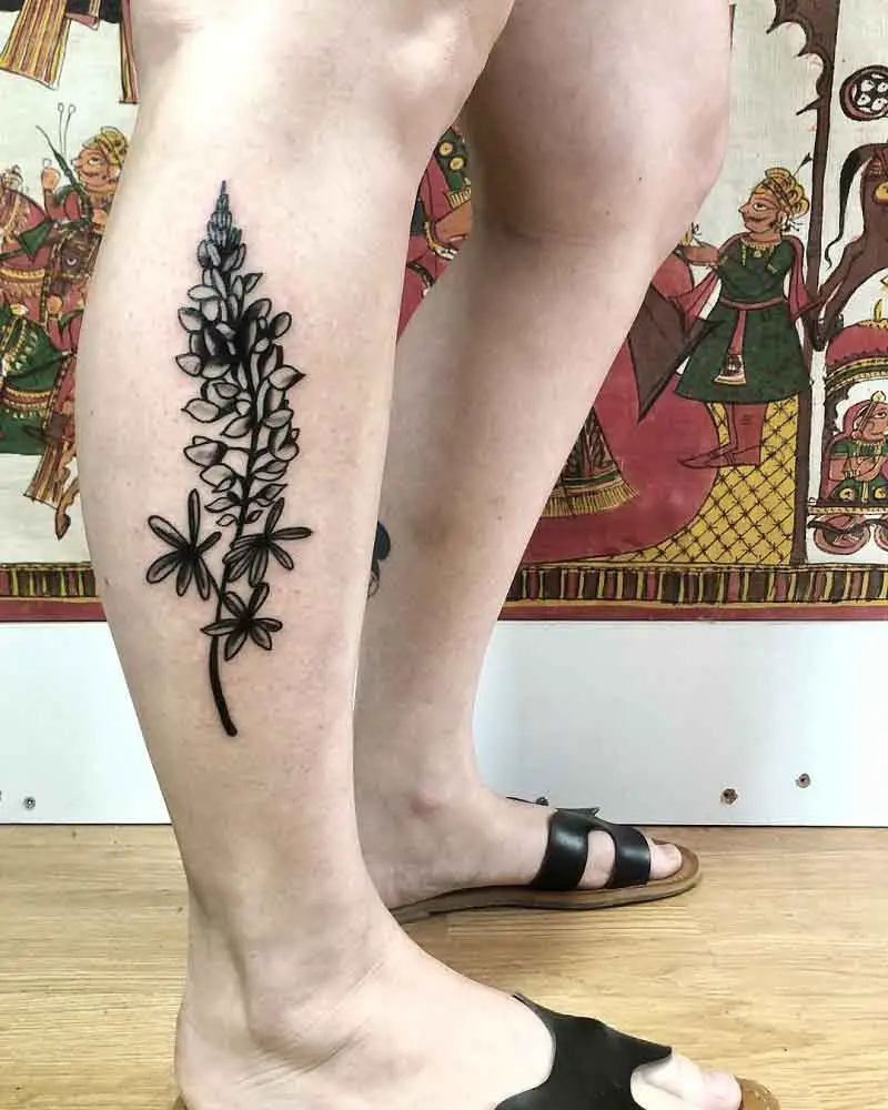 Black Bluebonnet Tattoo 1