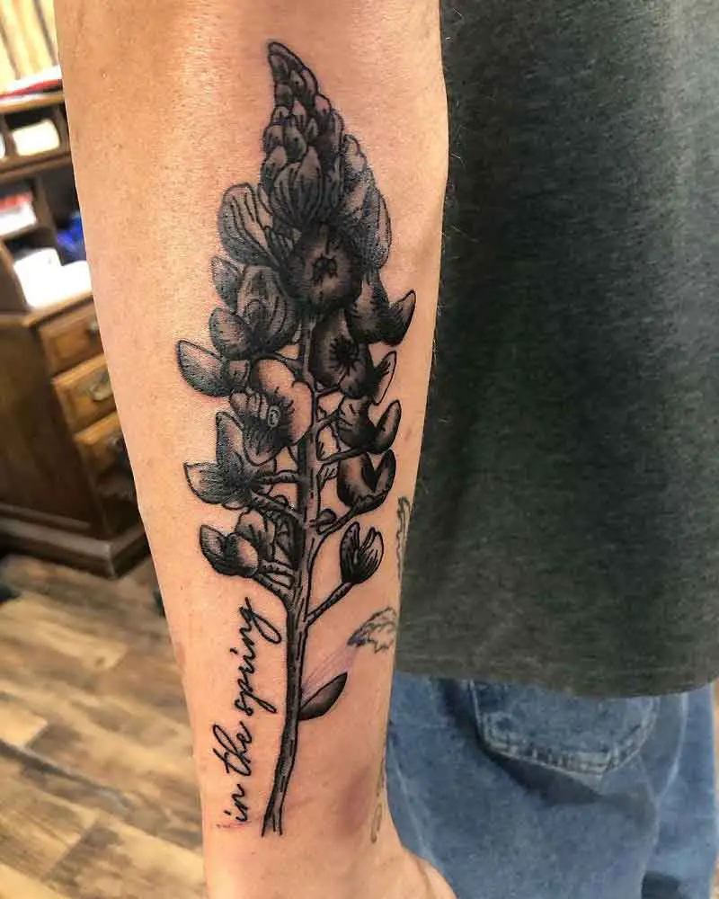 Black Bluebonnet Tattoo 5