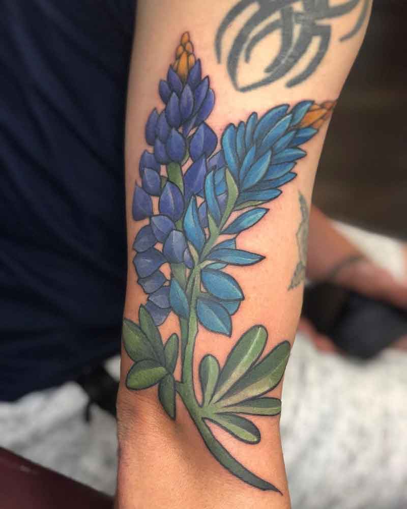 Bluebonnet Flower Tattoo 1