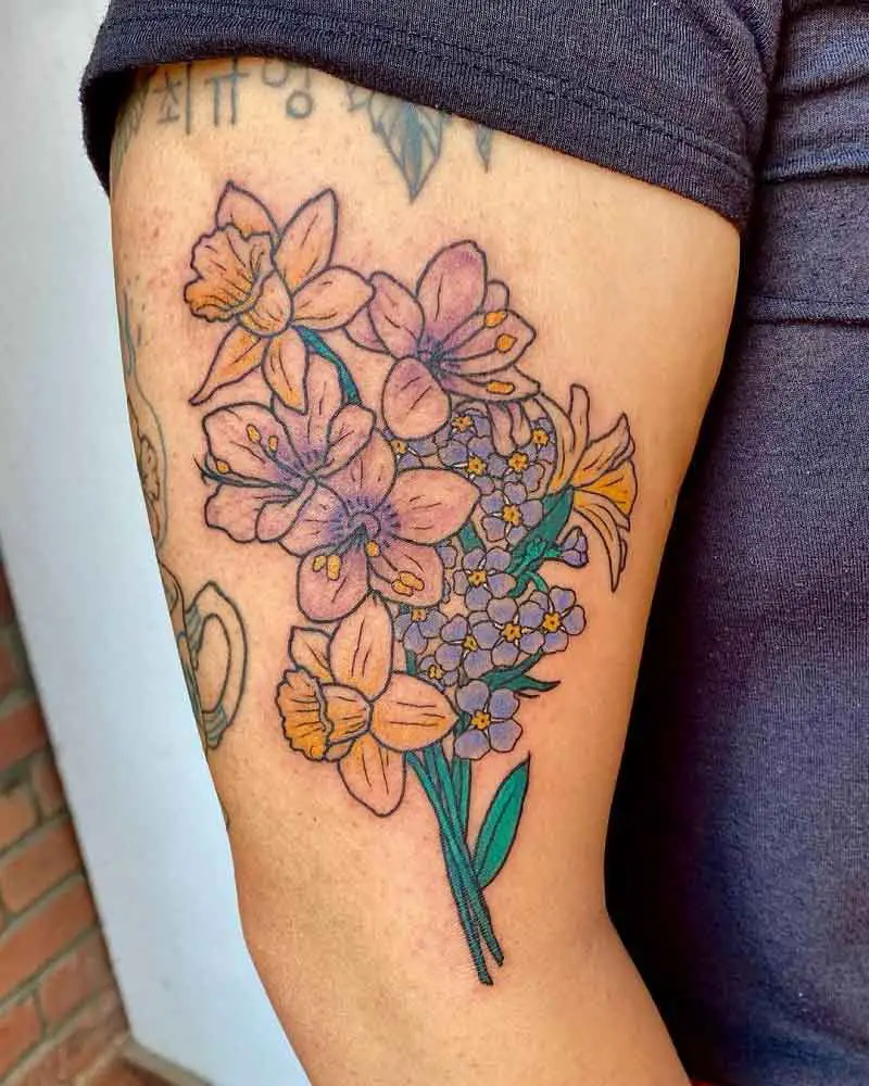 December And February Birth Flower Tattoo 4