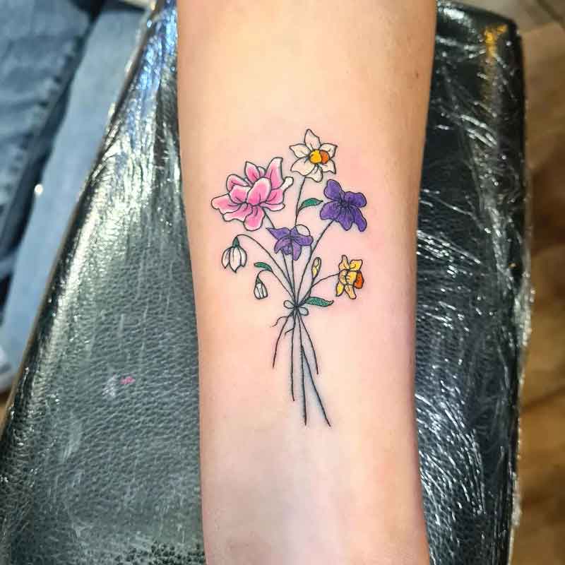 December And February Birth Flower Tattoo 5