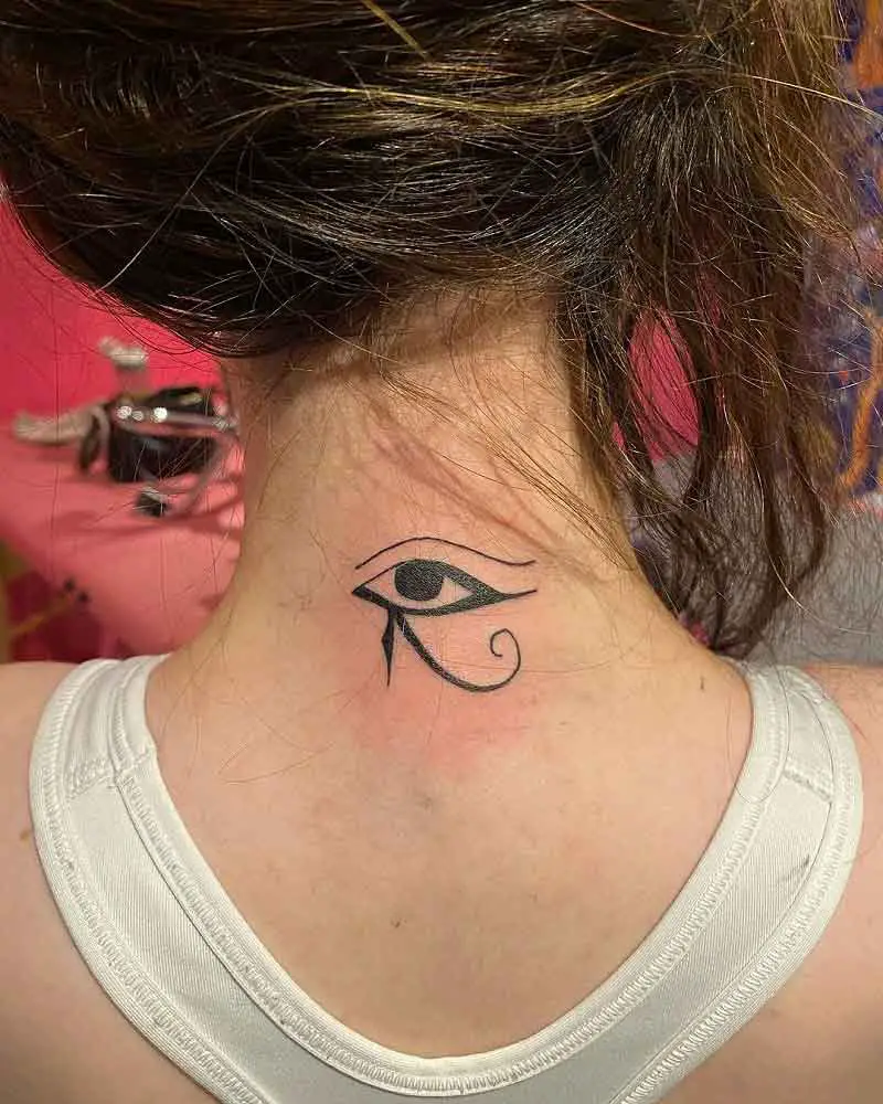 Eye Of Horus Neck Tattoo 1