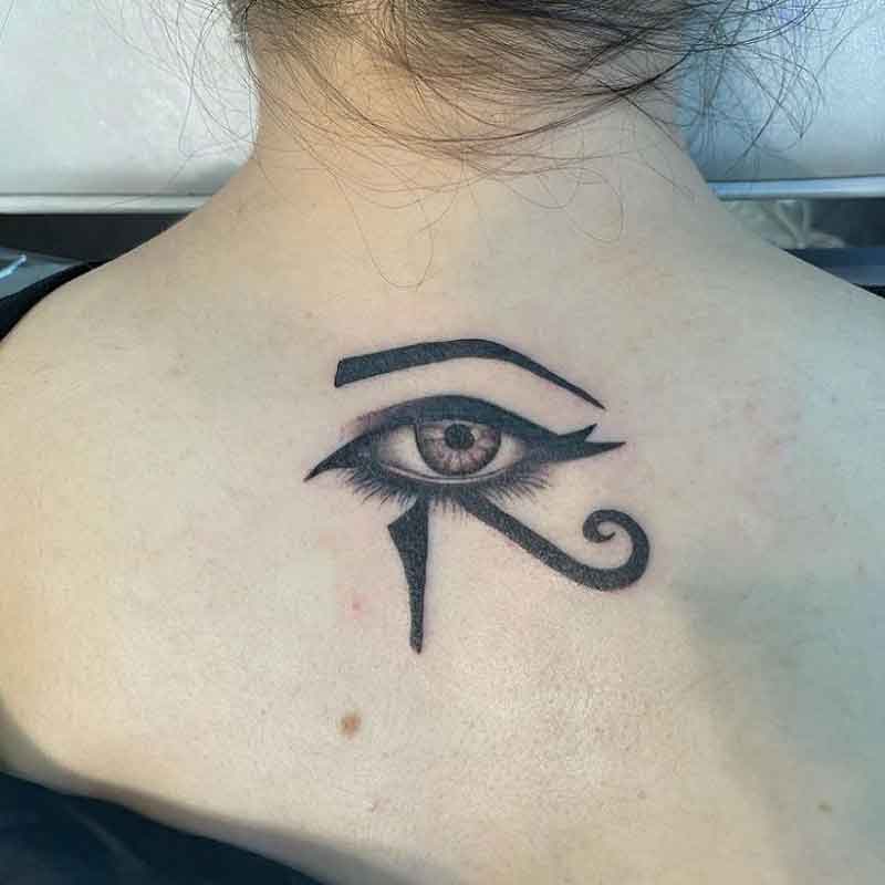 Eye Of Horus Neck Tattoo 2