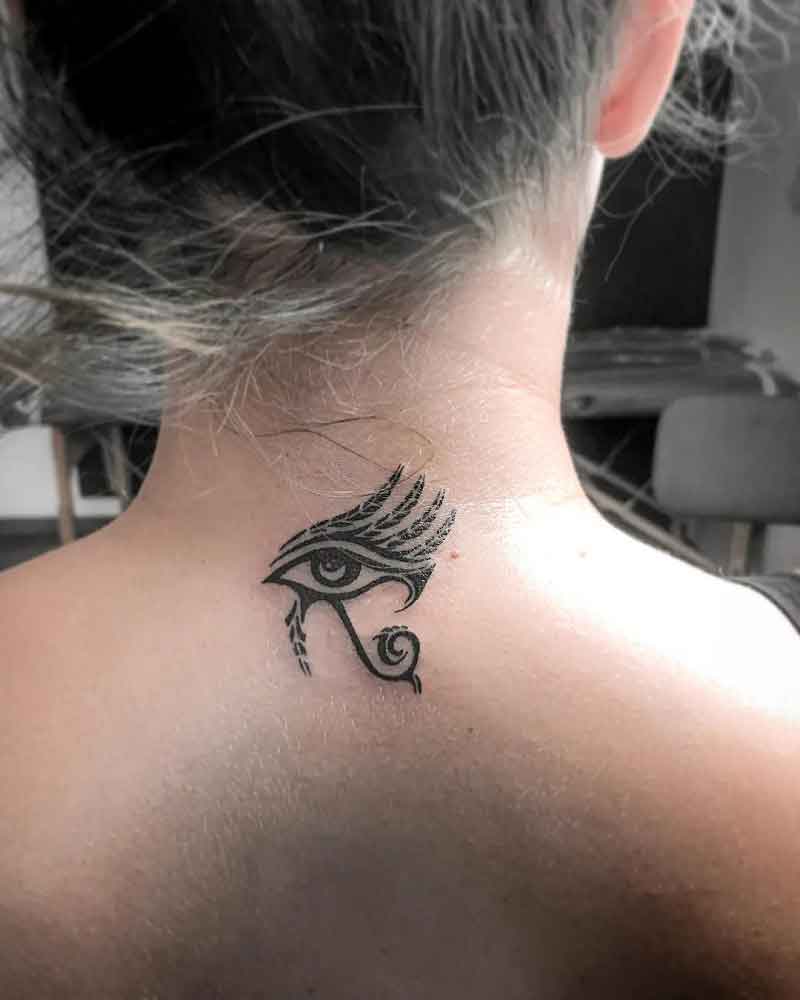 Eye Of Horus Neck Tattoo 5