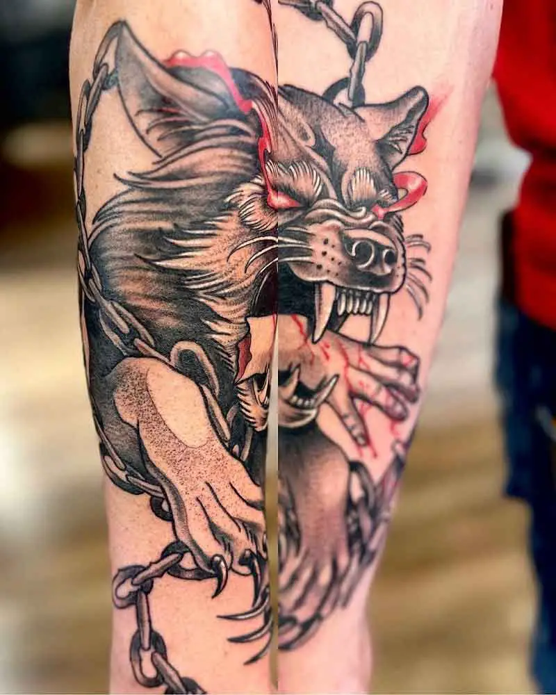 Fenrir Norse Wolf Tattoo 2