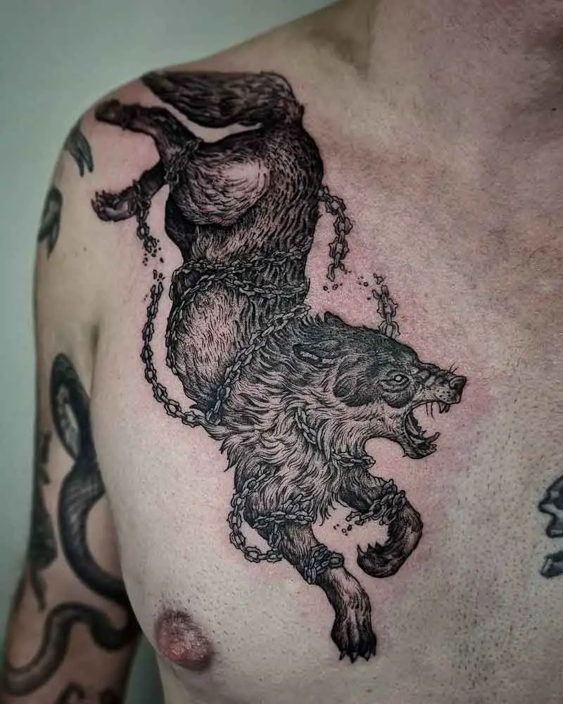 Fenrir Norse Wolf Tattoo 5
