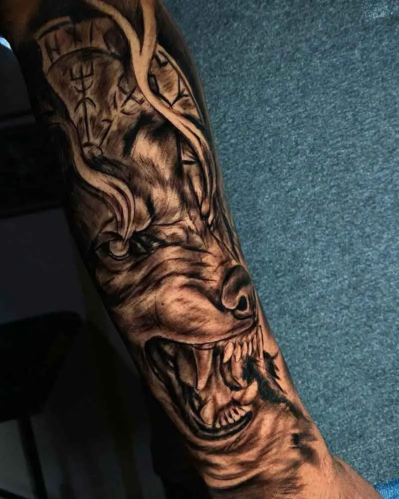 Fenrir Tattoo Sleeve 3