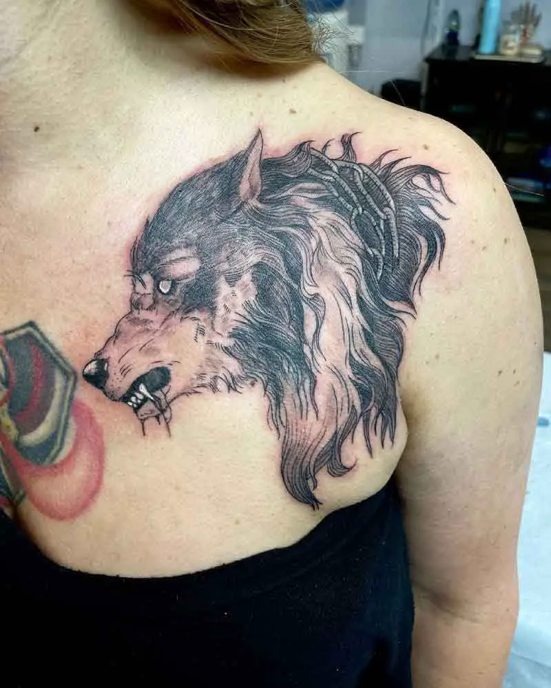 Fenrir Wolf Tattoo 5