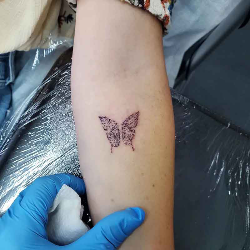 Fingerprint Butterfly Tattoo 1