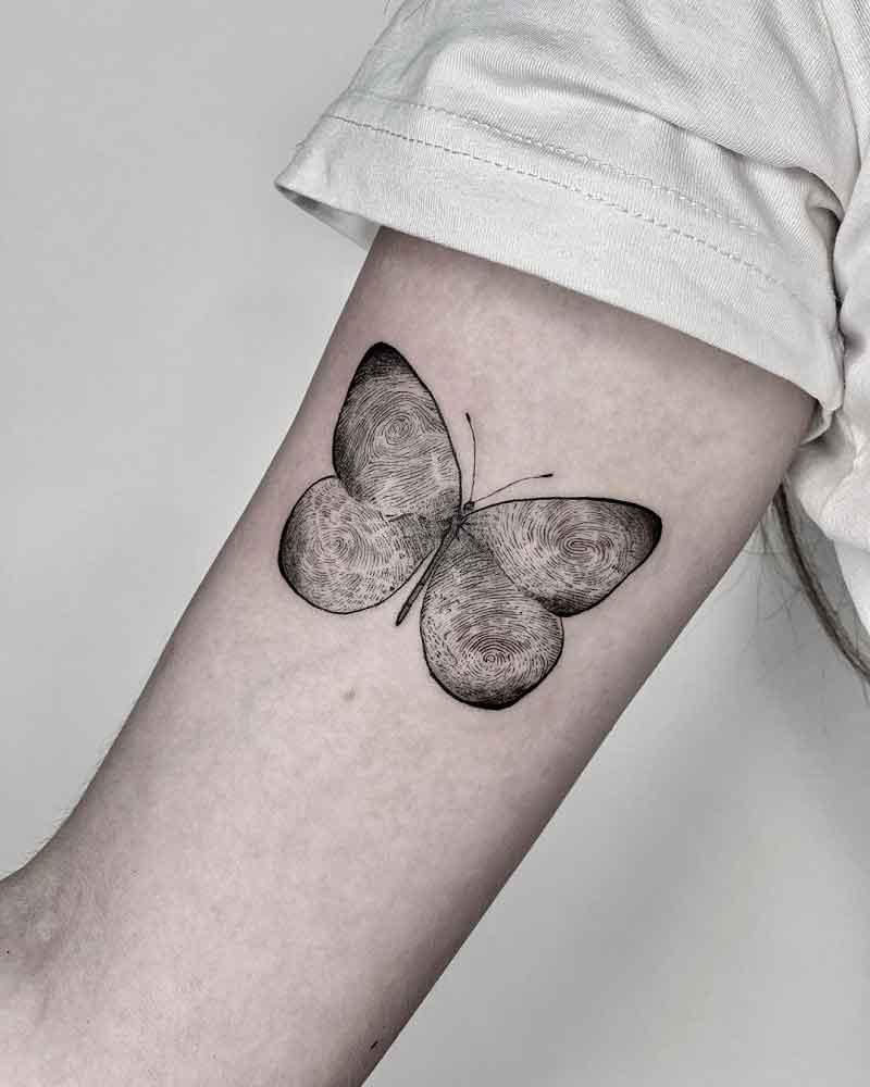 Fingerprint Butterfly Tattoo 2
