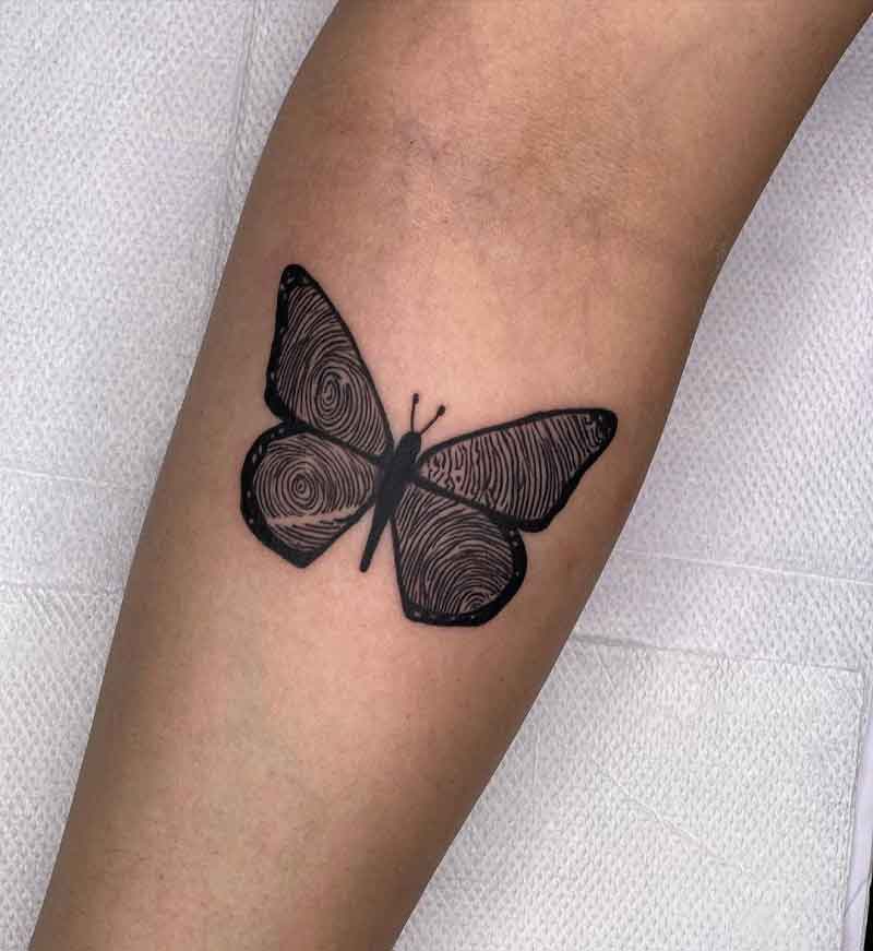 Fingerprint Butterfly Tattoo 3