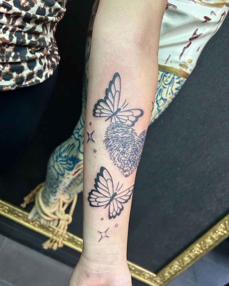 Fingerprint Butterfly Tattoo 5