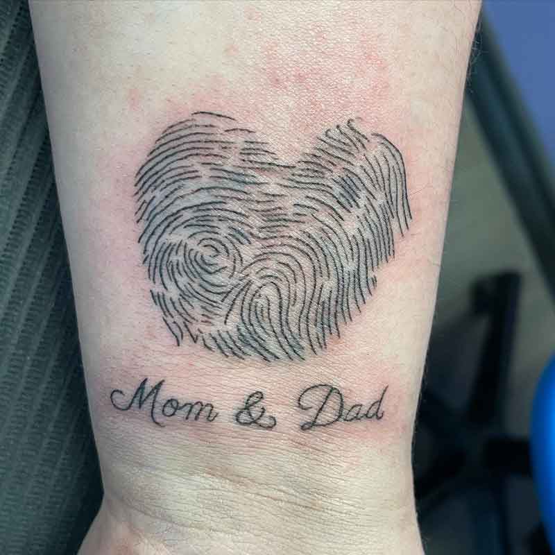 Fingerprint Heart Tattoo 1