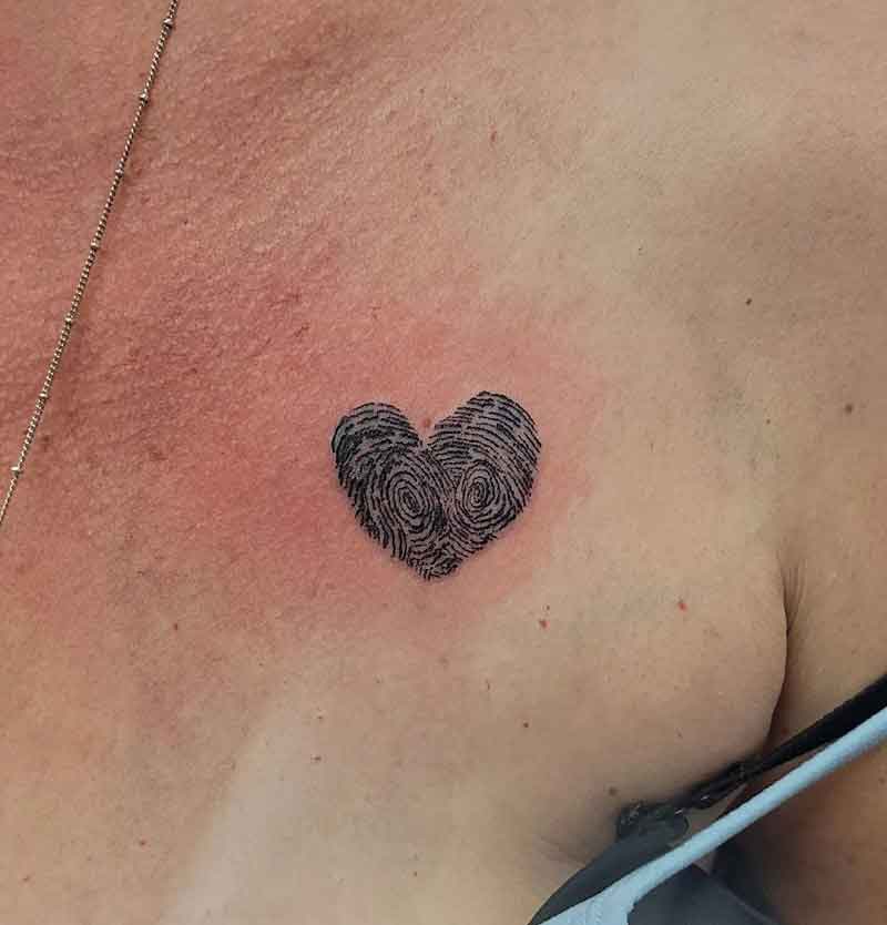 Fingerprint Heart Tattoo 2