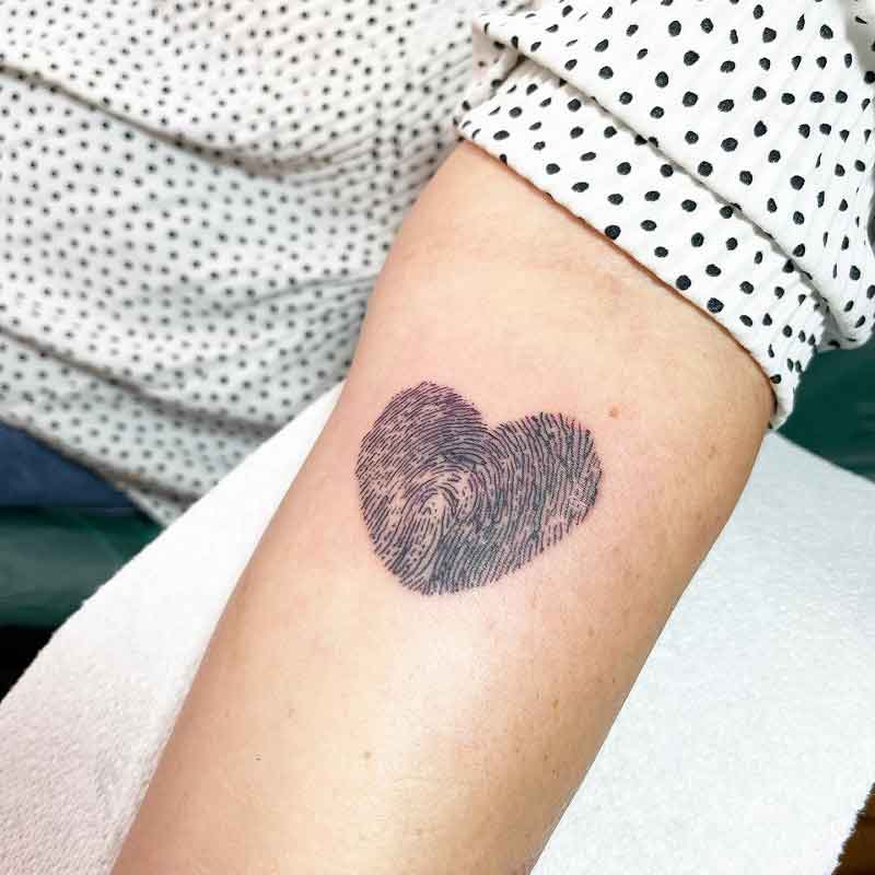 Fingerprint Heart Tattoo 5