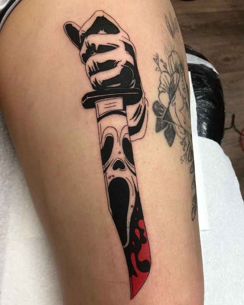 Ghostface Knife Tattoo 1