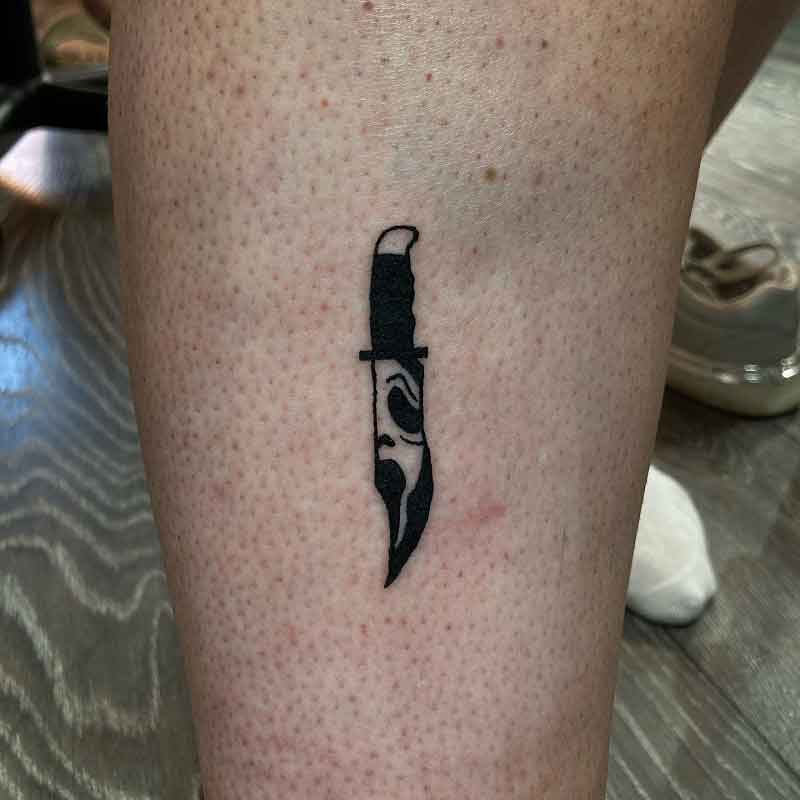 Ghostface Knife Tattoo 2