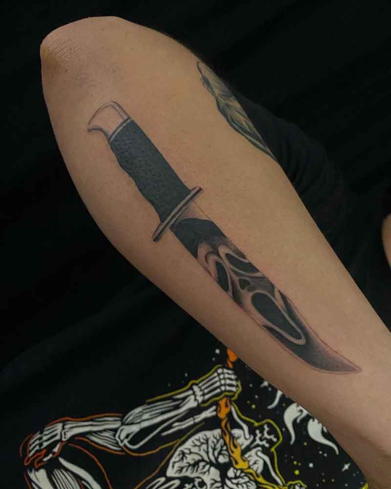 Ghostface Knife Tattoo 3