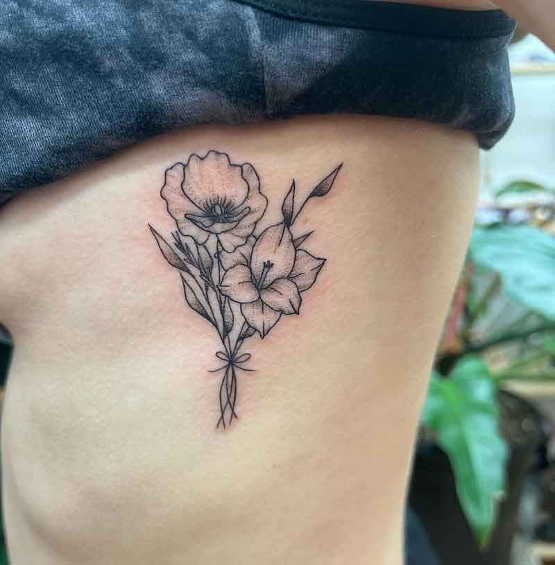 Gladiolus August Birth Flower Tattoo 3