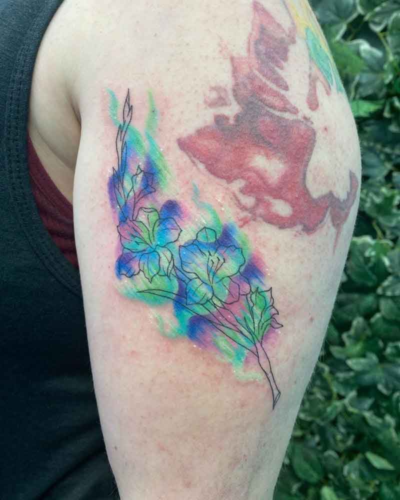 Gladiolus August Birth Flower Tattoo 4