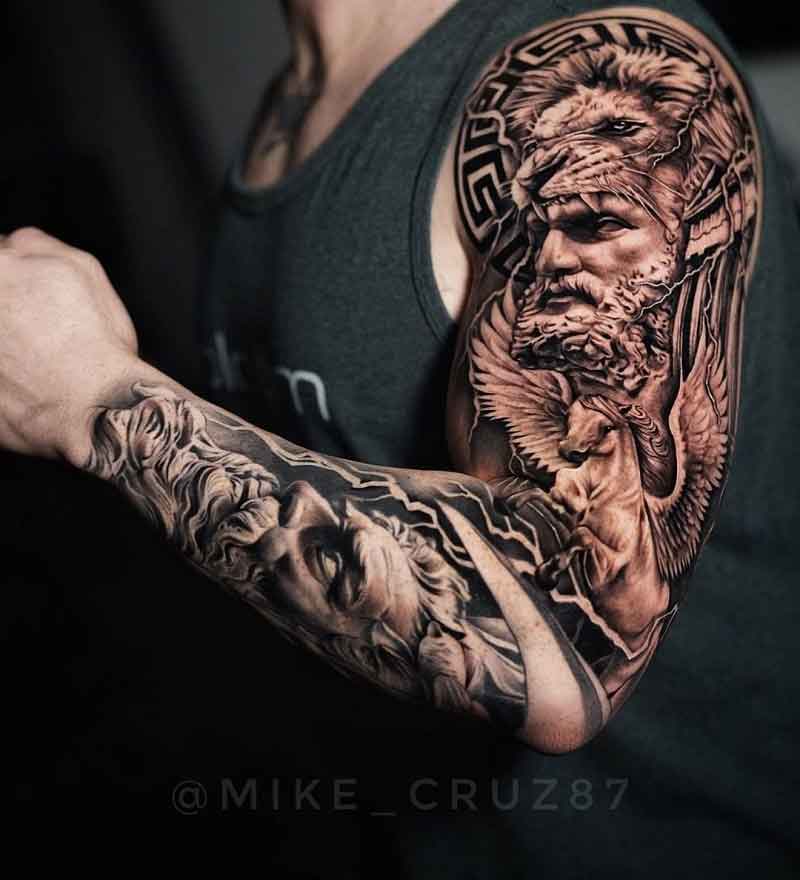 Greek God Tattoo Sleeve 1