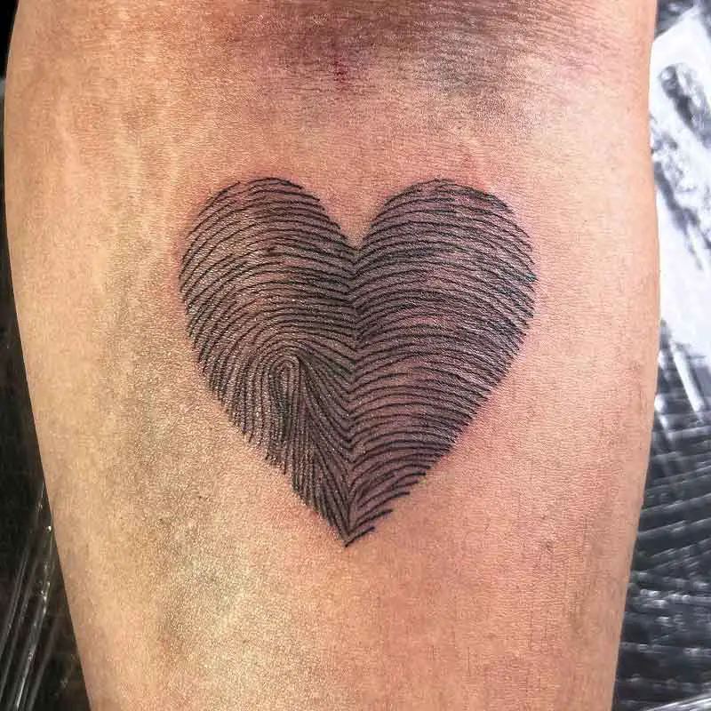 Heart Fingerprint Tattoo 2