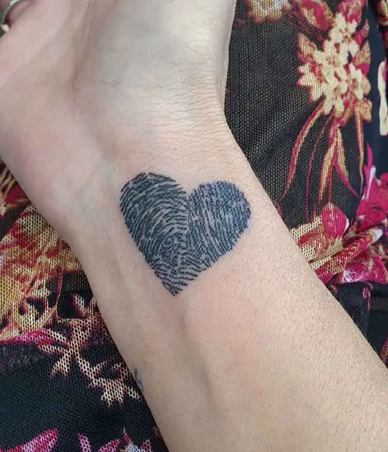 Heart Fingerprint Tattoo 3