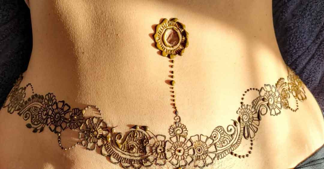 Henna Tummy Tuck Tattoo 5