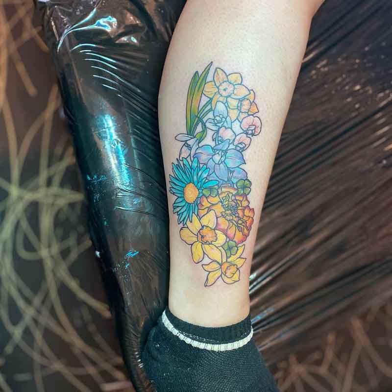 July And December Birth Flower Tattoo 3