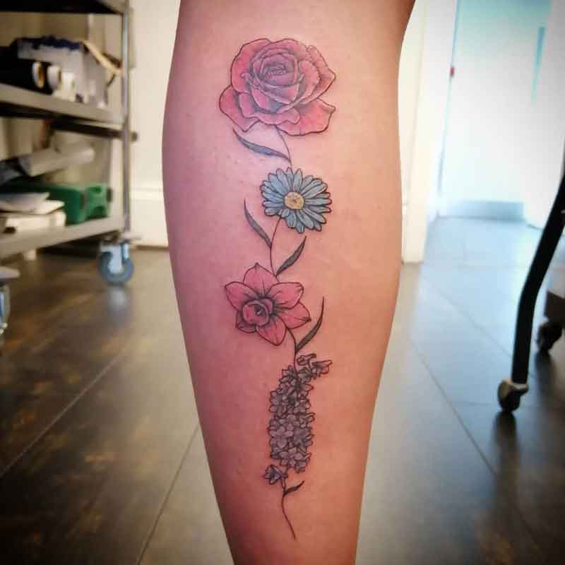 July And December Birth Flower Tattoo 5