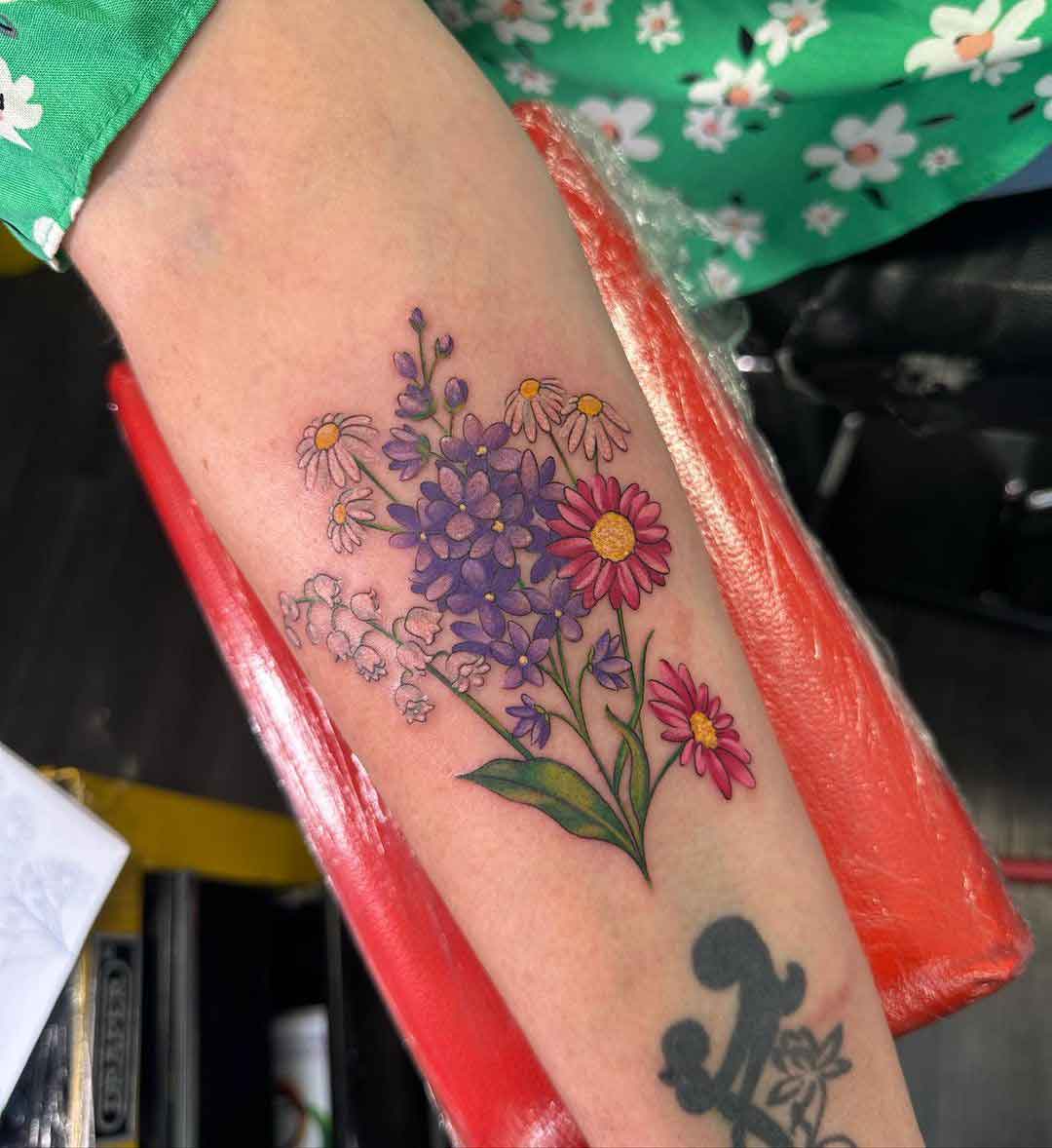 July And September Birth Flower Tattoo 2