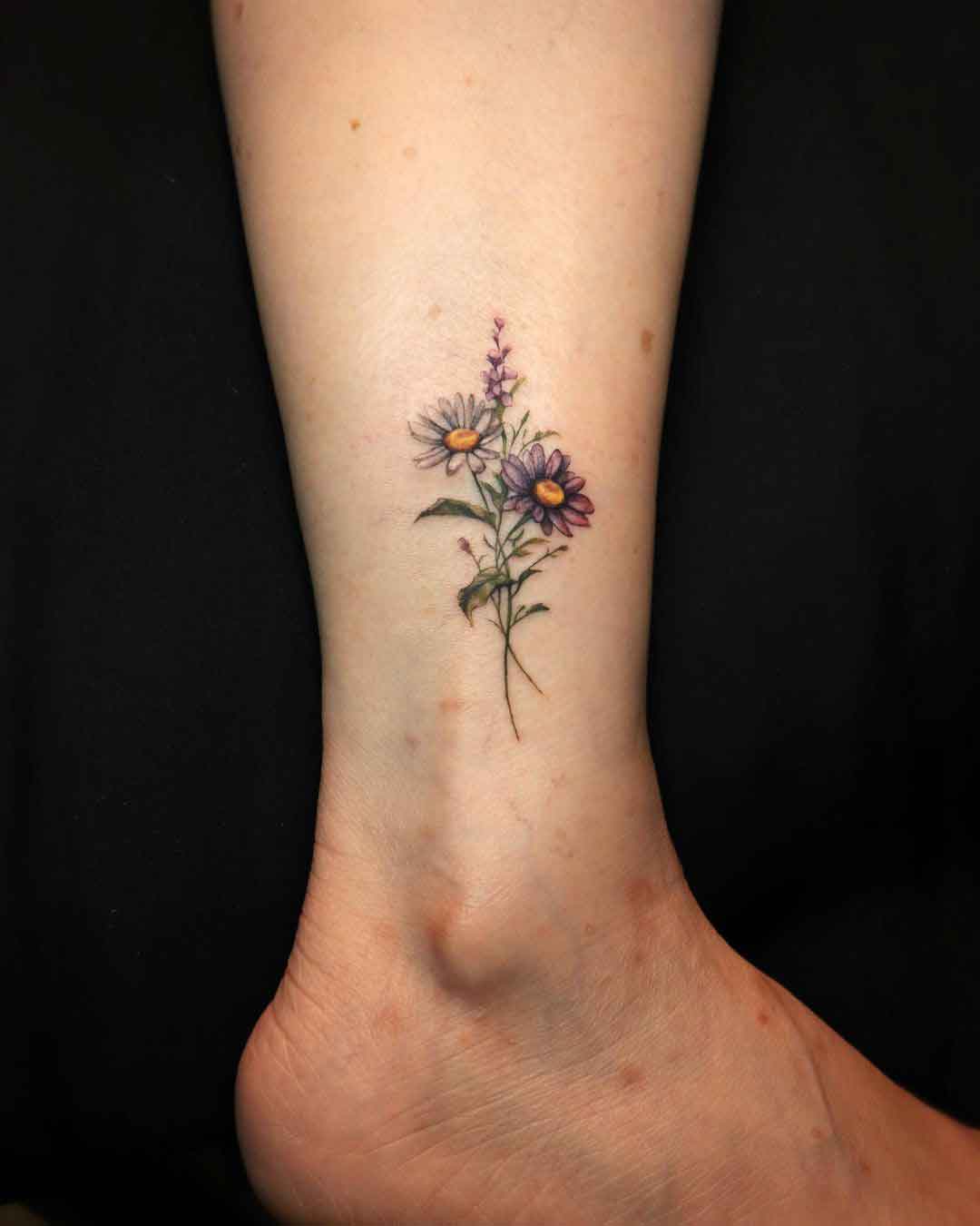 July And September Birth Flower Tattoo 4
