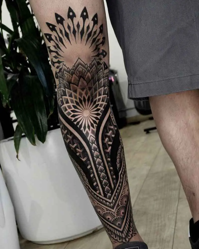 Knee Mandala Tattoo 1