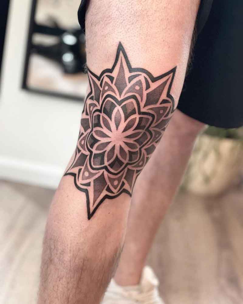 Knee Mandala Tattoo 2