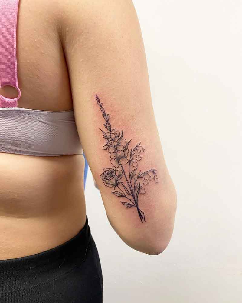 May And August Birth Flower Tattoo 4