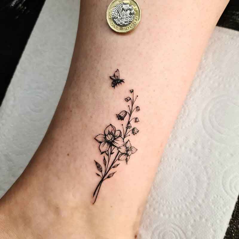 May And July Birth Flower Tattoo 3