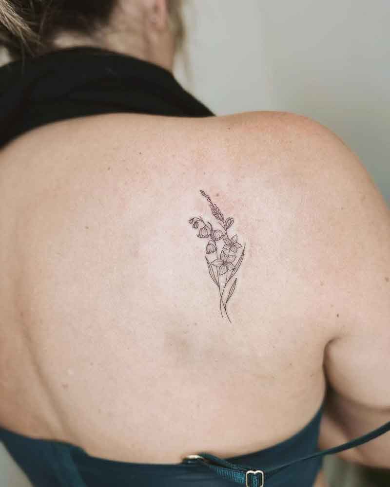 May And July Birth Flower Tattoo 5