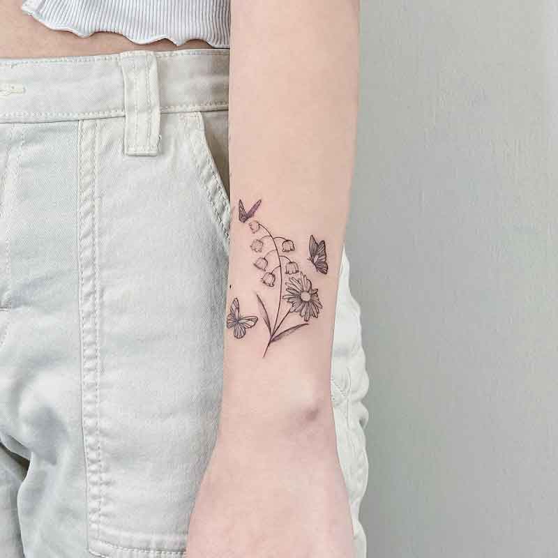 May Birth Flower Lily Of The Valley Tattoo 1