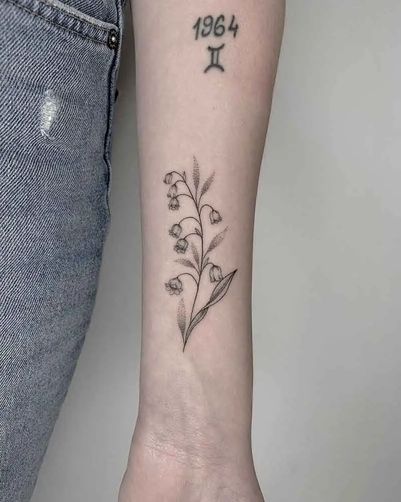 May Birth Flower Lily Of The Valley Tattoo 4