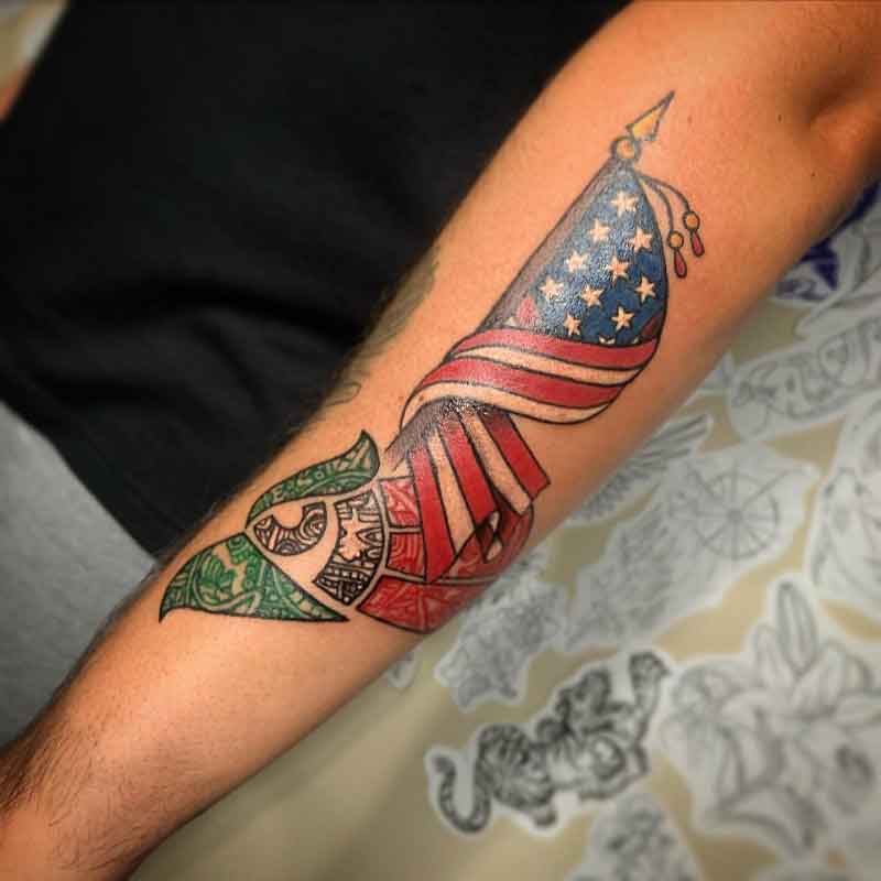 Mexican American Eagle Tattoo 2