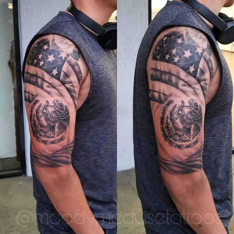 Mexican American Eagle Tattoo 3