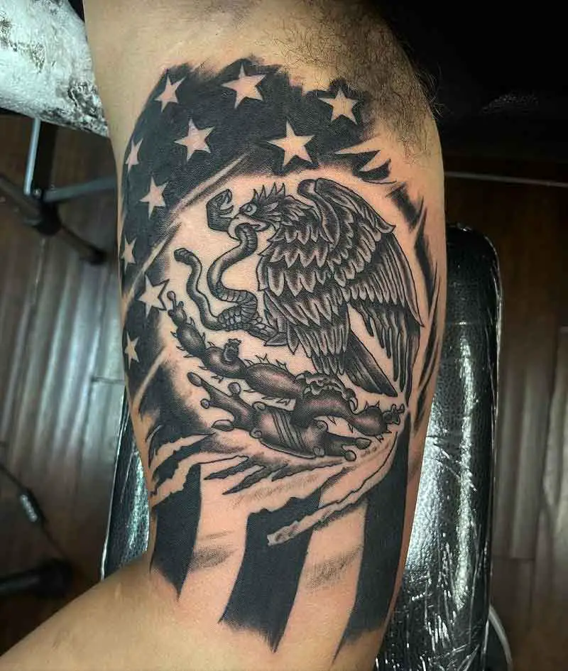 Mexican American Eagle Tattoo 4