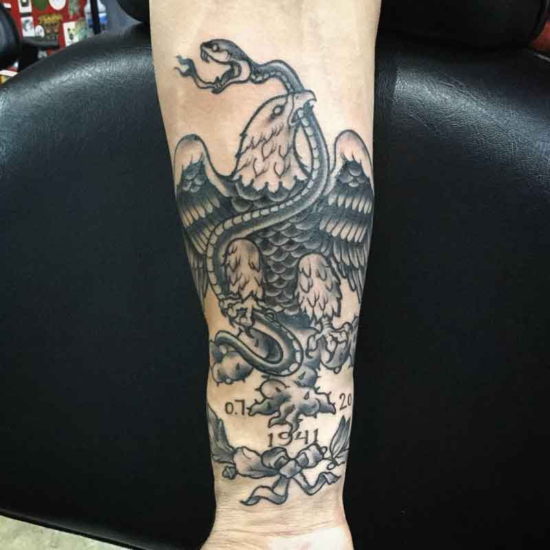 Mexican Eagle And Snake Tattoo 2